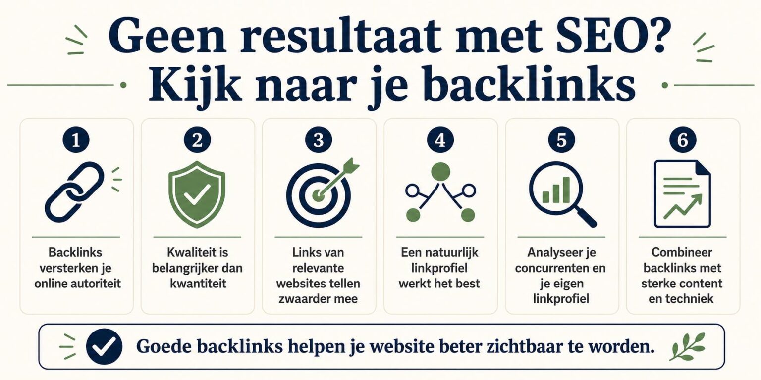 Contact Infographic over backlinks en SEO-resultaten: waarom backlinks invloed hebben op je website ranking