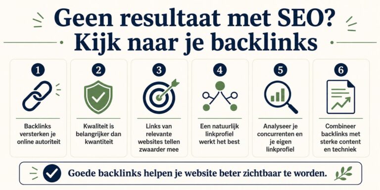 Infographic over backlinks en SEO-resultaten: waarom backlinks invloed hebben op je website ranking
